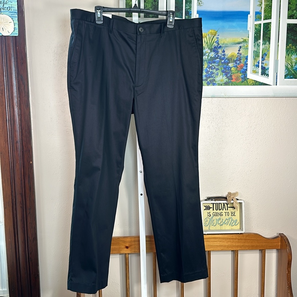 NWT Men’s Pants Claiborne Black Flat Front Dress 40x30